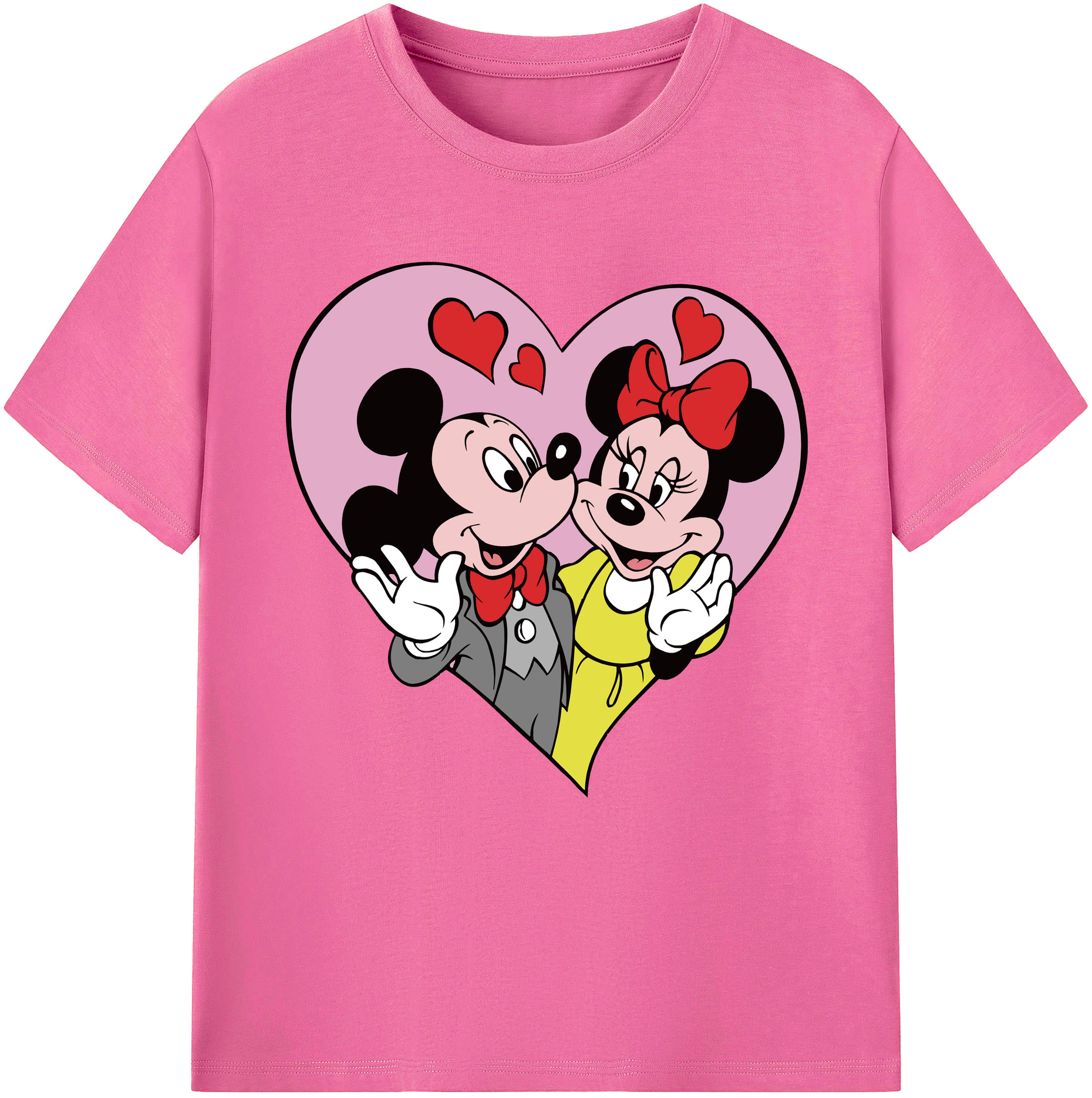 （画像用） ミッキーマウス Mickey Mouse レディースカジュアルプリントTシャツ（綿100％）